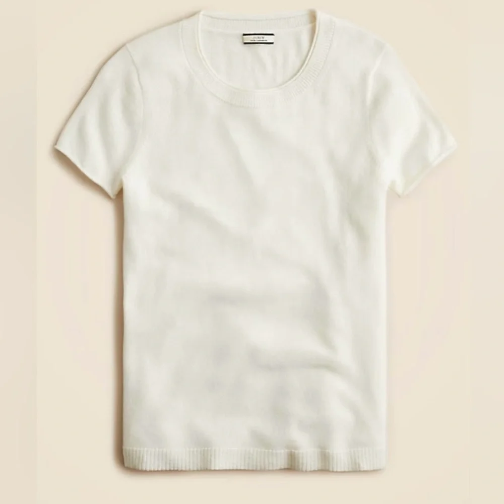 J.Crew NWOT Cashmere relaxed T-shirt in ivory